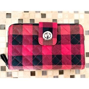 Vera Bradley Buffalo Check RFID Turnlock Wallet
